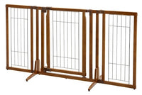 Richell Premium Plus Freestanding Pet Gate with Door - 32 Inch High, Adjustable Side Panels, Fits 34 to 63 Inch Openings