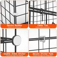 2Tier Cat Cage Playpen Indoor Pet Enclosures Kitten Kennel House Detachable Cat Crate with Climbing Ladder 2 Doors for 1