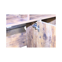 Rustic Brown Wooden Cat Litter Box Enclosure, Spacious Hidden Cat Litter Box with Scratching Mat Furniture for Bedroom, 