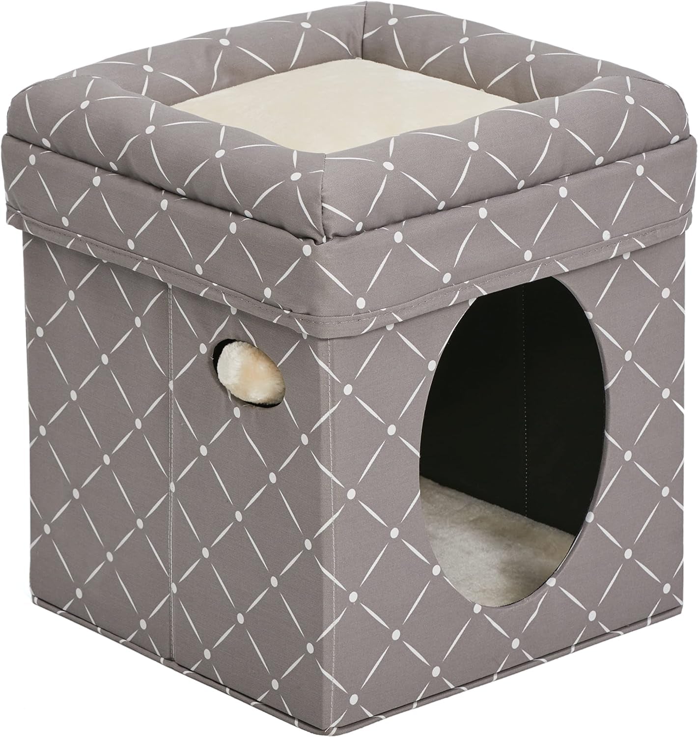 Cat Hous in Fashionable Mushroom Diamond Print - BIG FRENCHIES