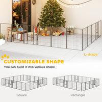 Dog Playpen for Indoor Outdoor, 24 Panels 39" H Puppy Playpen with Lockable Door, DIY Shape Pet Exercise Fence, Gray