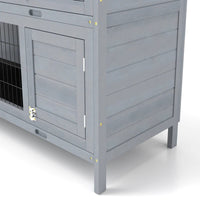 54 2-Story Large Rabbit Hutch Bunny Cage Pet House Small Animal Habitat With Lockable Doors