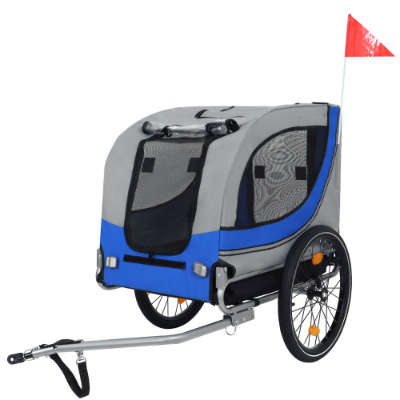 Large Folding Bike Trailer For Dogs 120LB Capacity All-Terrain Pet Carrier, Durable Steel Frame For Cycling, Jogging, Ca