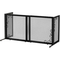 Richell Small Freestanding Metal Mesh Pet Gate in Black - 20 Inch Step-Over Gate, Expands 26 to 40 Inches