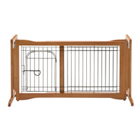 Richell Pet Sitter Freestanding Pet Gate Plus - Freestanding or Tension Mount Gate with Walk-Through Door for Small Dogs