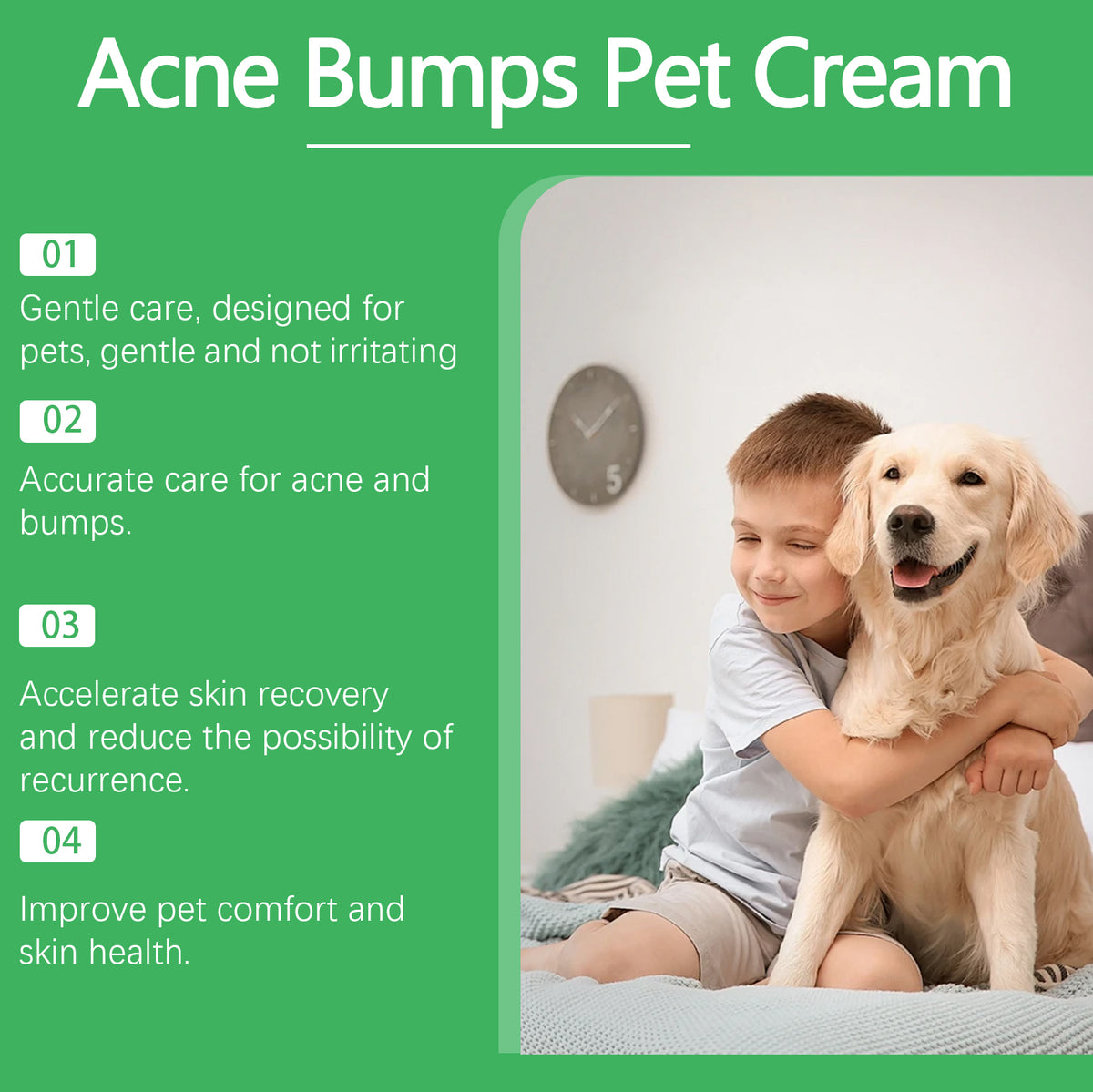 Pet Acne & Bumps Skin Cream, Soothing Skin For Dogs & Cats, Relief Redness Irritated Skin With Calendula & Ganoderma Ext