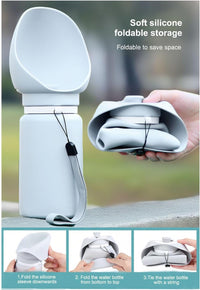 Portable Dog Water Bottle 550ML Collapsible Travel Bowl Leakproof