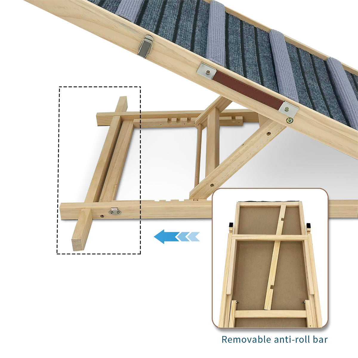 2026 Upgraded Dog Ramp for Couch, Small Dog Ramp for Sofa, 6 Adjustable Height from 14'' to 25", Portable Stable Pet Ste