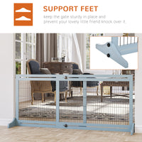 71" W x 27.25" H Extra Wide Freestanding Pet Gate with Adjustable Length Dog, Cat, Barrier for House, Doorway, Hallway, 