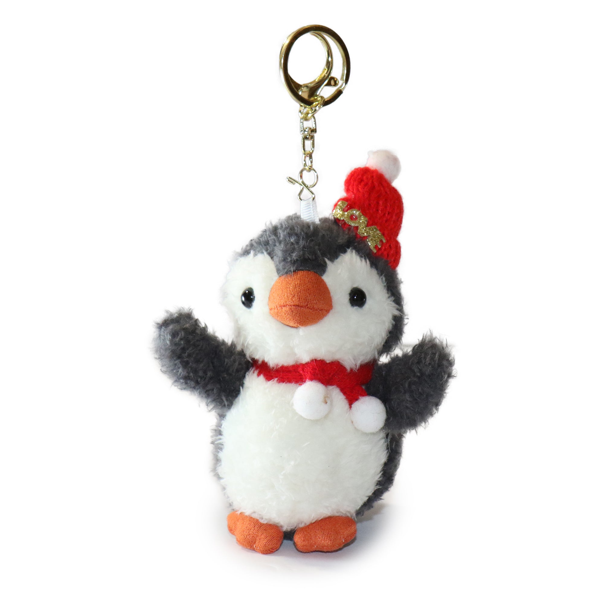 4-inch Fritter Penguin white Black Bow and Heart Charm