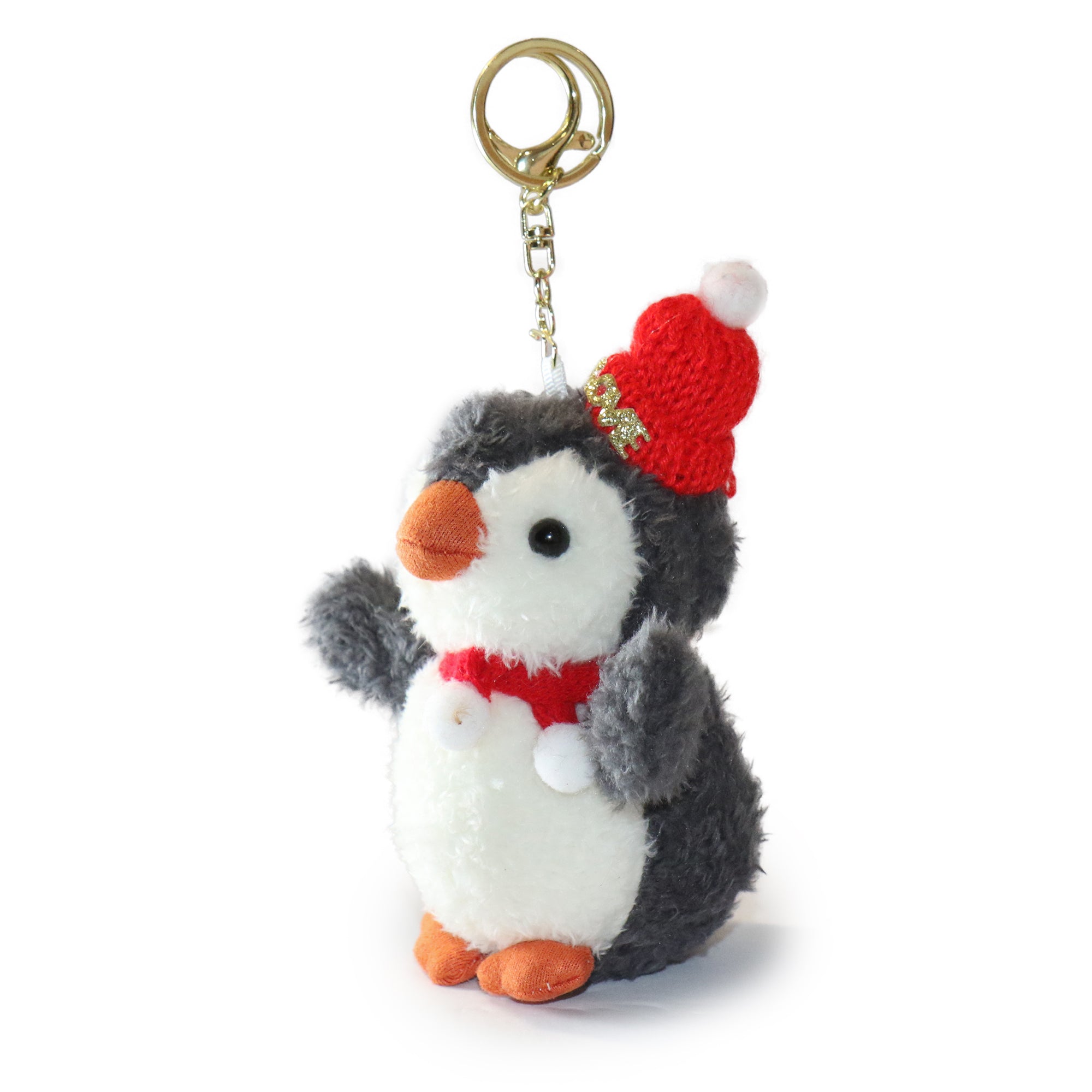 4-inch Fritter Penguin white Black Bow and Heart Charm