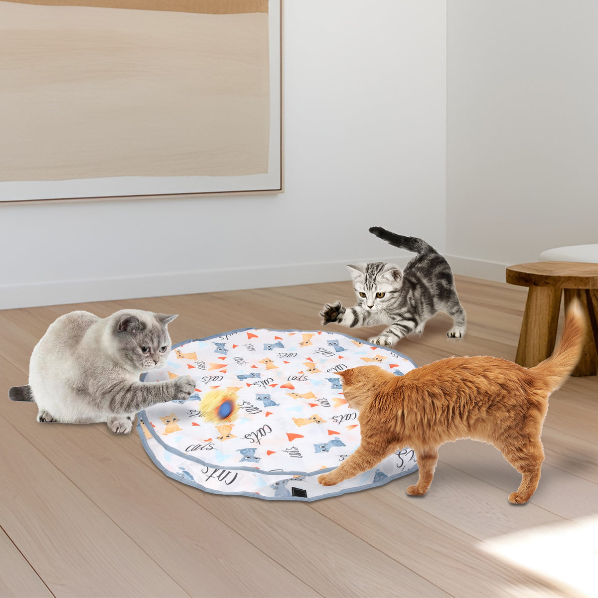 1Pc Cat Toys Ball Fast Rolling In Pouch Rechargeable Motion Activated Interactive Cat Toys For Indoor Cats Hide And Seek