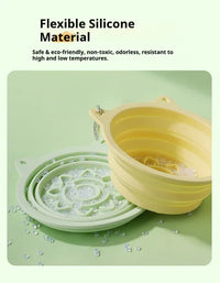 3-in-1 Pet Travel Collapsible Bowl Foldable Slow-Feeder With Strong Suction Cups Portable Silicone Dog Bowl With Hook Fo