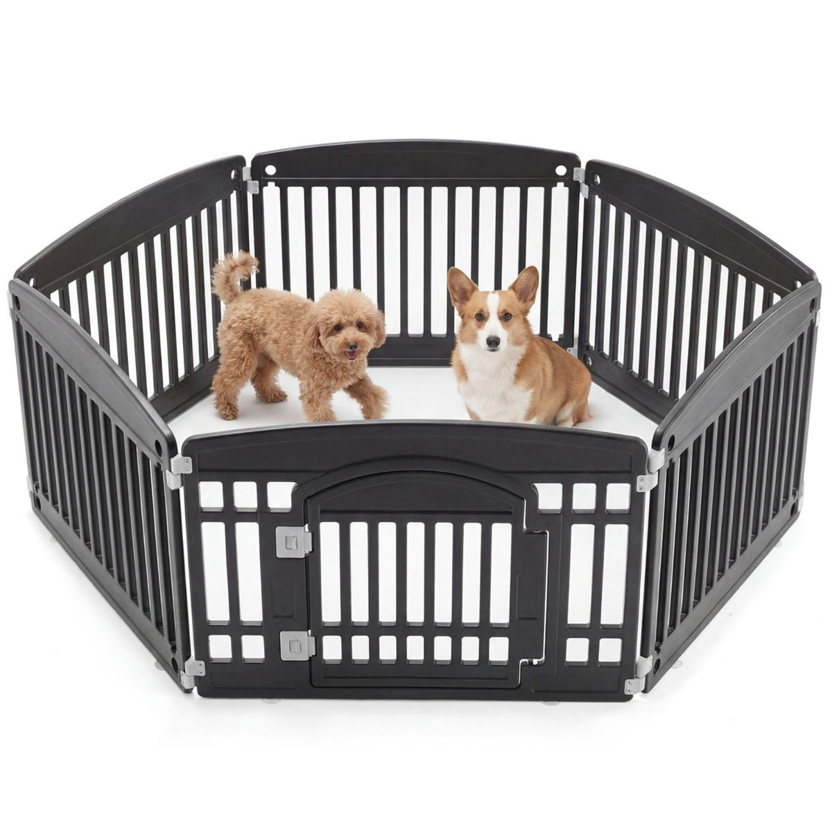 Dog Playpen Safe & Secure Indoor-Outdoor Pet Fence -Folding & Portable Ideal For Small To Medium Dogs - Easy To Clean