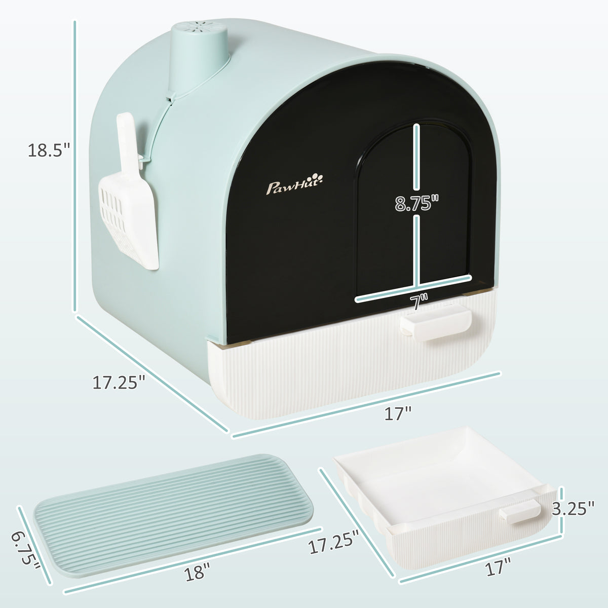 Fully Enclosed Cat Litter Box with Lid & Drawer Design, Covered Litter Box Anti-Leakage, Anti-Splashing, for Indoor Cats