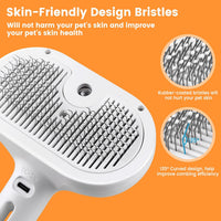 3 In 1 Cat Steam Brush, Pet Steam Brush For Cat Dog Long Short Haired, Pet Spray Hair Removal Comb For Small Animals She
