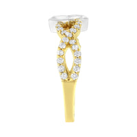10K Two Tone Color 5/8 Cttw Diamond Kite and Twist Shank Ring (H-I Color,SI2-I1 Clarity)