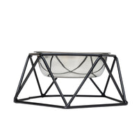 Country Living Elevated Single Dog Bowl Feeder – Geometric Design with Removable Stainless Steel Bowl - BIG FRENCHIES
