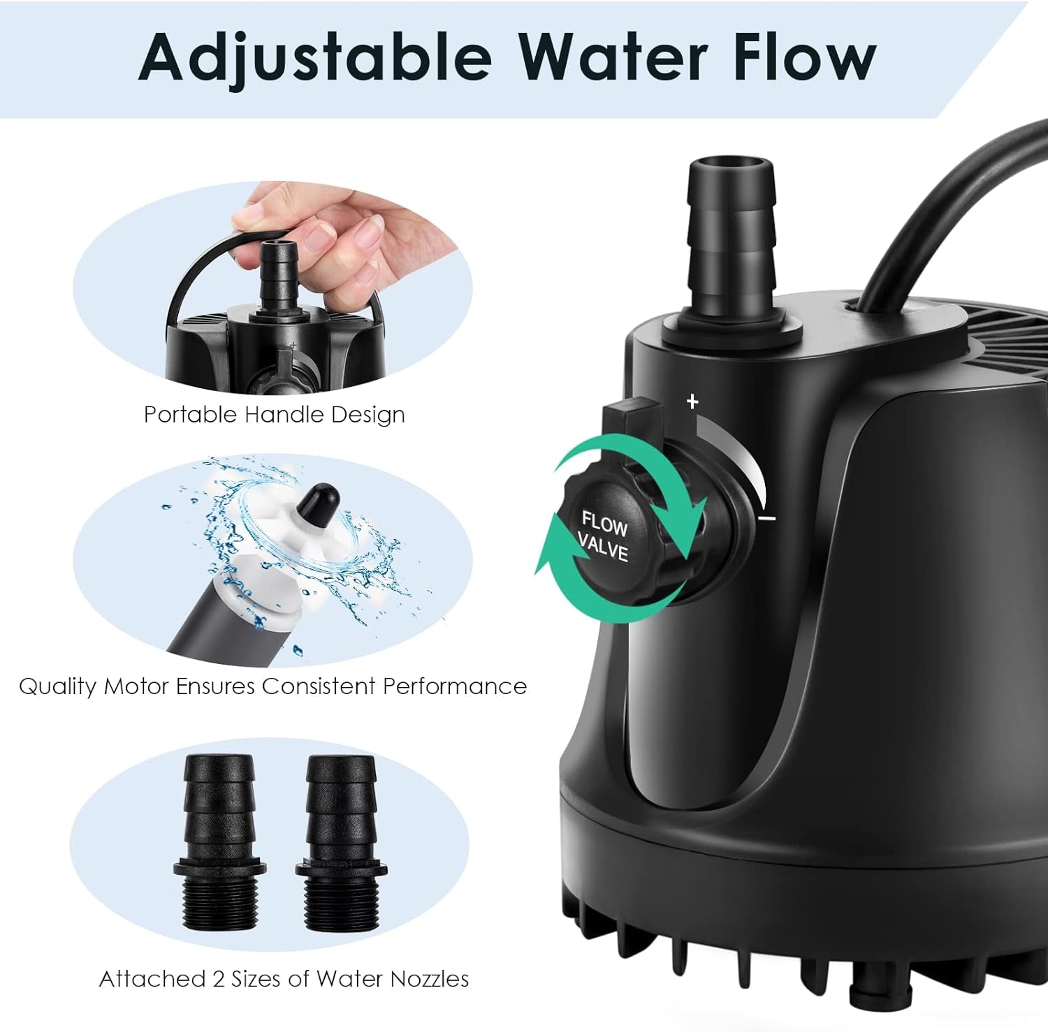 Aquarium Water Pump with Adjustable Switch - BIG FRENCHIES