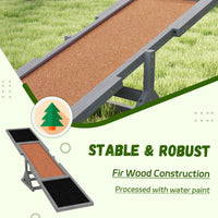 Wooden Dog Agility Seesaw for Training and Exercise, Weather Resistant, 83" L x 16" W x 14" H, Gray