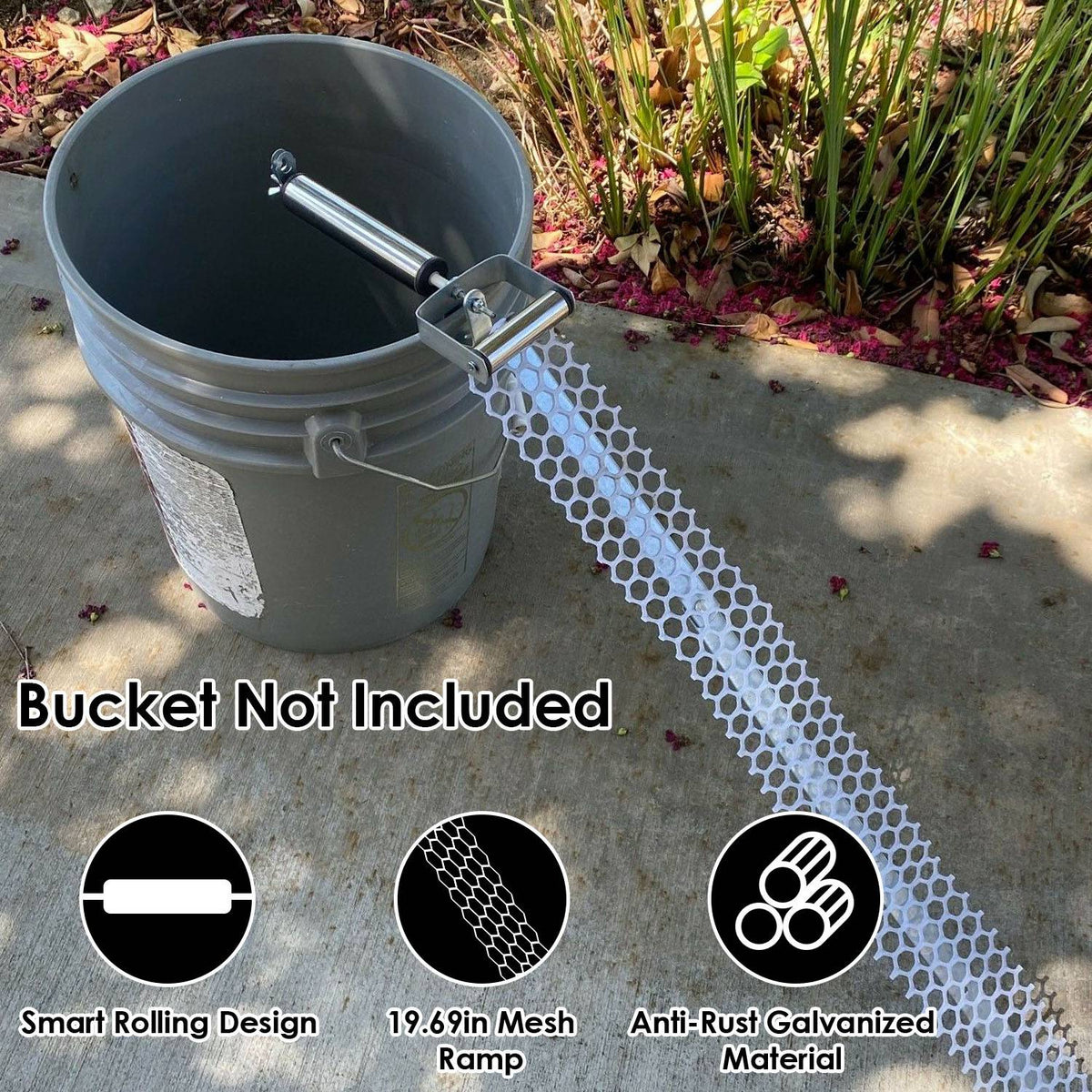 Rolling Mouse Trap With 19.69in Mesh Ramp, Humane Galvanized Metal Rat Trap, Reusable Catch Multiple Mice, Easy To Clean
