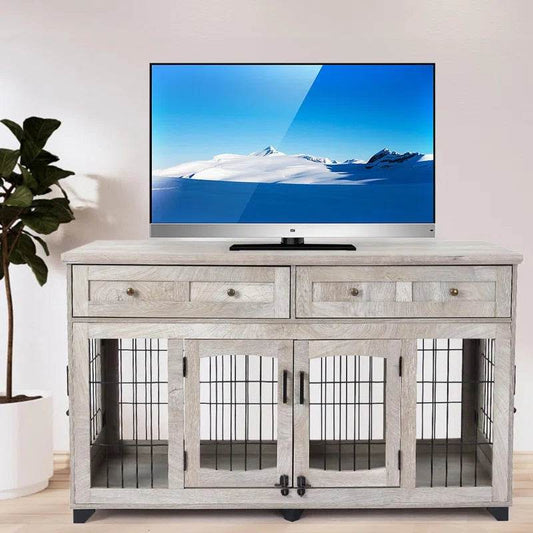 Dog Crate Furniture with Openable Partition - BIG FRENCHIES