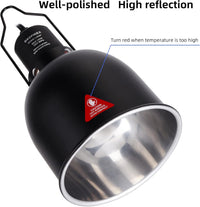 DXOPHIEX Reptile Heat Lamp Fixture Deep Dome Basking Light 5 Options
