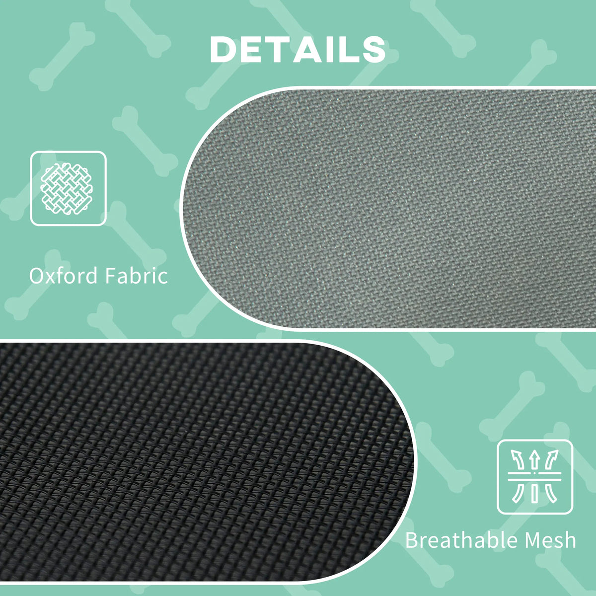 Elevated Dog Bed with Canopy, Portable Raised Dog Cot for XL Sized Dogs, Indoor & Outdoor, 48" x 36" x 43", Grey