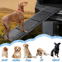 71" Long & 19" Wide Folding Dog Ramp for Car, SUV & Truck – Portable Pet Ramp with Non-Slip Surface, Extra Wide Steps