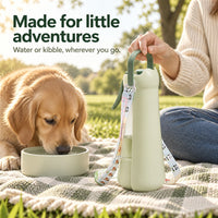 3in1 Dog Water Bottle With Mist Sprayer & Food Storage, Portable Pet Travel Water Dispenser For Walking Hiking Camping