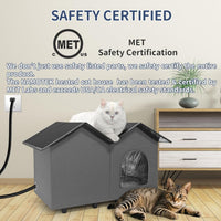 Elevated Heated Cat House for Indoor & Outdoor Use – 2 Sizes