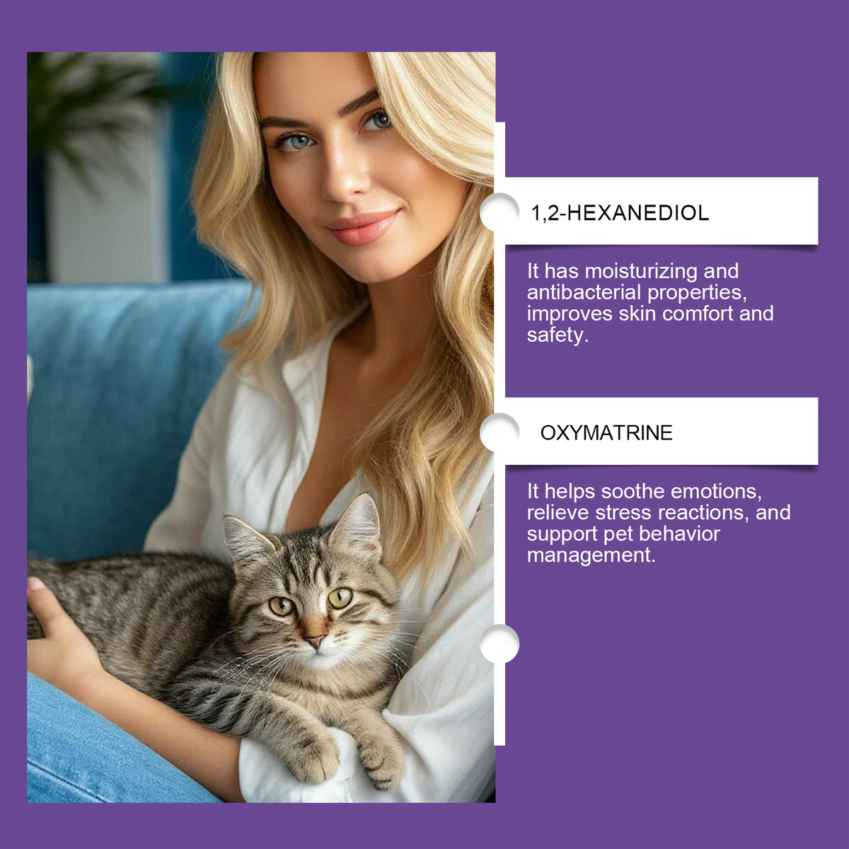Calming Cat Spray, 60ML Natural Cat Anxiety Relief Spray For Stress & Bad Behavior Correction Product Bullet Points Natu