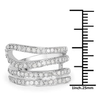 0.83 Carat Genuine White Diamond .925 Sterling Silver Ring