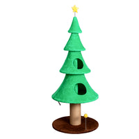 59in Large Tall Christmas Tree Cat Tower With 2 Cat Condos & Scratching Post, Soft Fleece Cat Tree With Teaser Toy & Stu