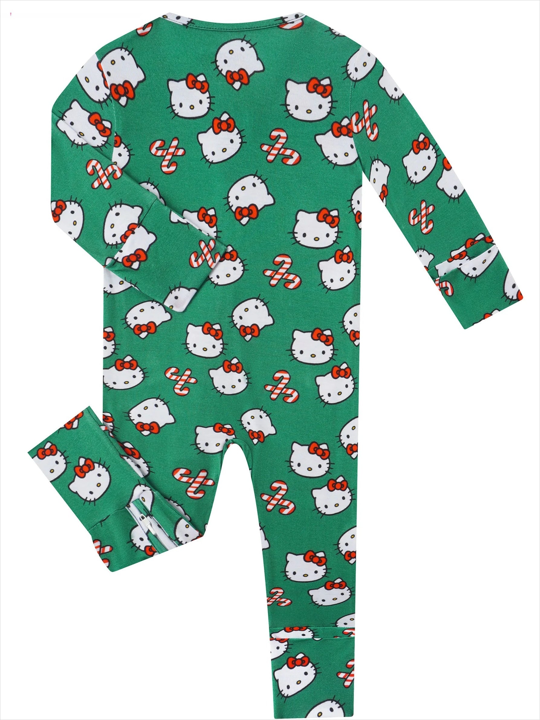 PoshTOT Sanrio Hello Kitty Green Bamboo Baby Convertible Zippy Romper