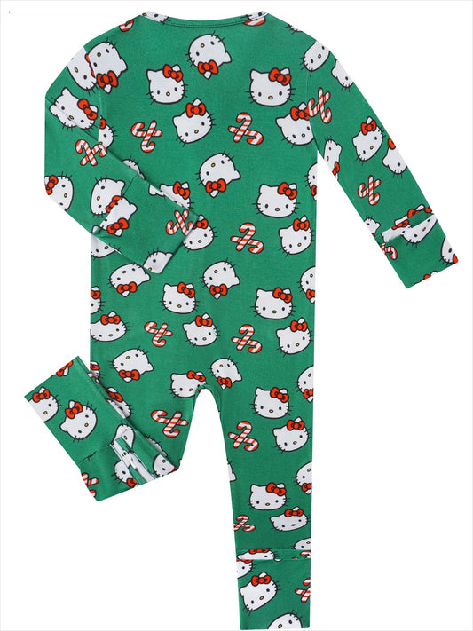 PoshTOT Sanrio Hello Kitty Green Bamboo Baby Convertible Zippy Romper