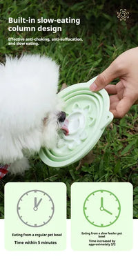 3-in-1 Pet Travel Collapsible Bowl Foldable Slow-Feeder With Strong Suction Cups Portable Silicone Dog Bowl With Hook Fo