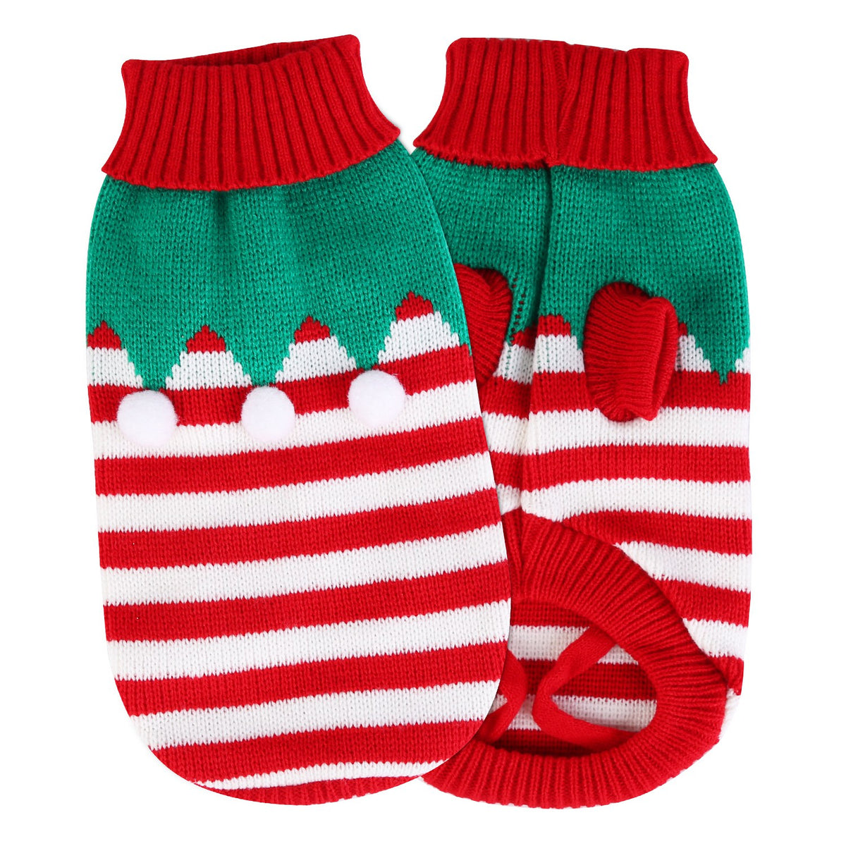 2 Patterns 4 Sizes Option-- 1Pc Pet Christmas Turtleneck Sweater Dog Cat Christmas Clothes Snowman Stripes Costume Winte