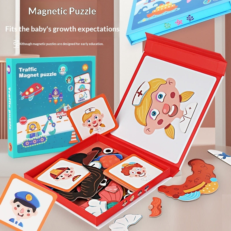 Magnetic Puzzle Featuring Characters In Various Professions And A Princess Dress-up Set