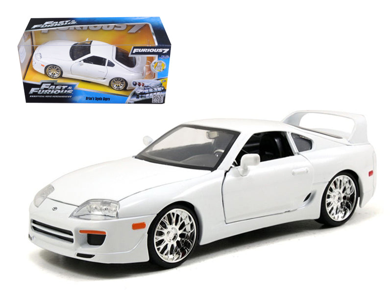 Brian's Toyota Supra White "Fast & Furious" Movie 1/24 Diecast Model Car by Jada - BIG FRENCHIES