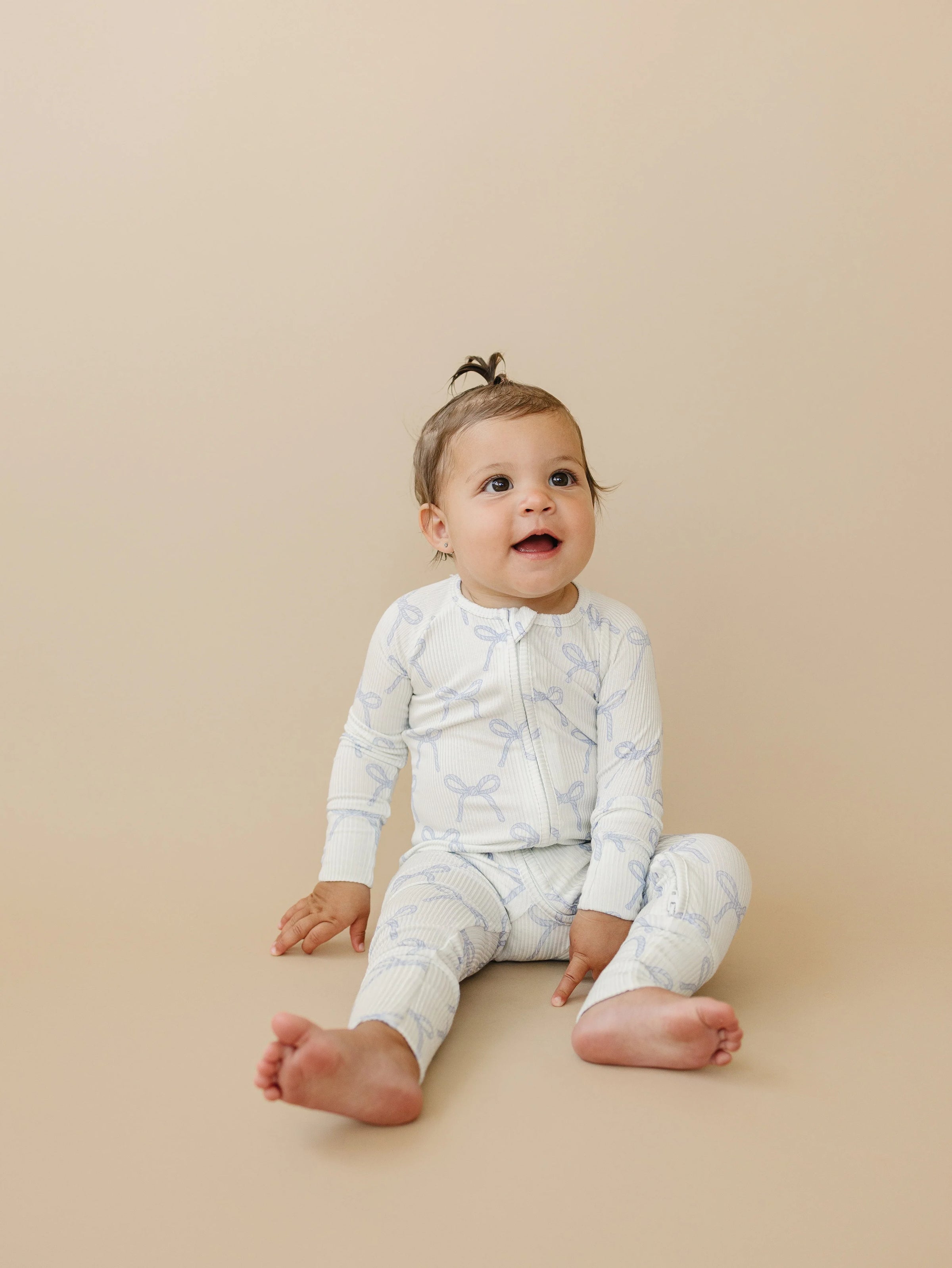 Blue Belle Ribbed Bamboo Zippy Pajamas - BIG FRENCHIES