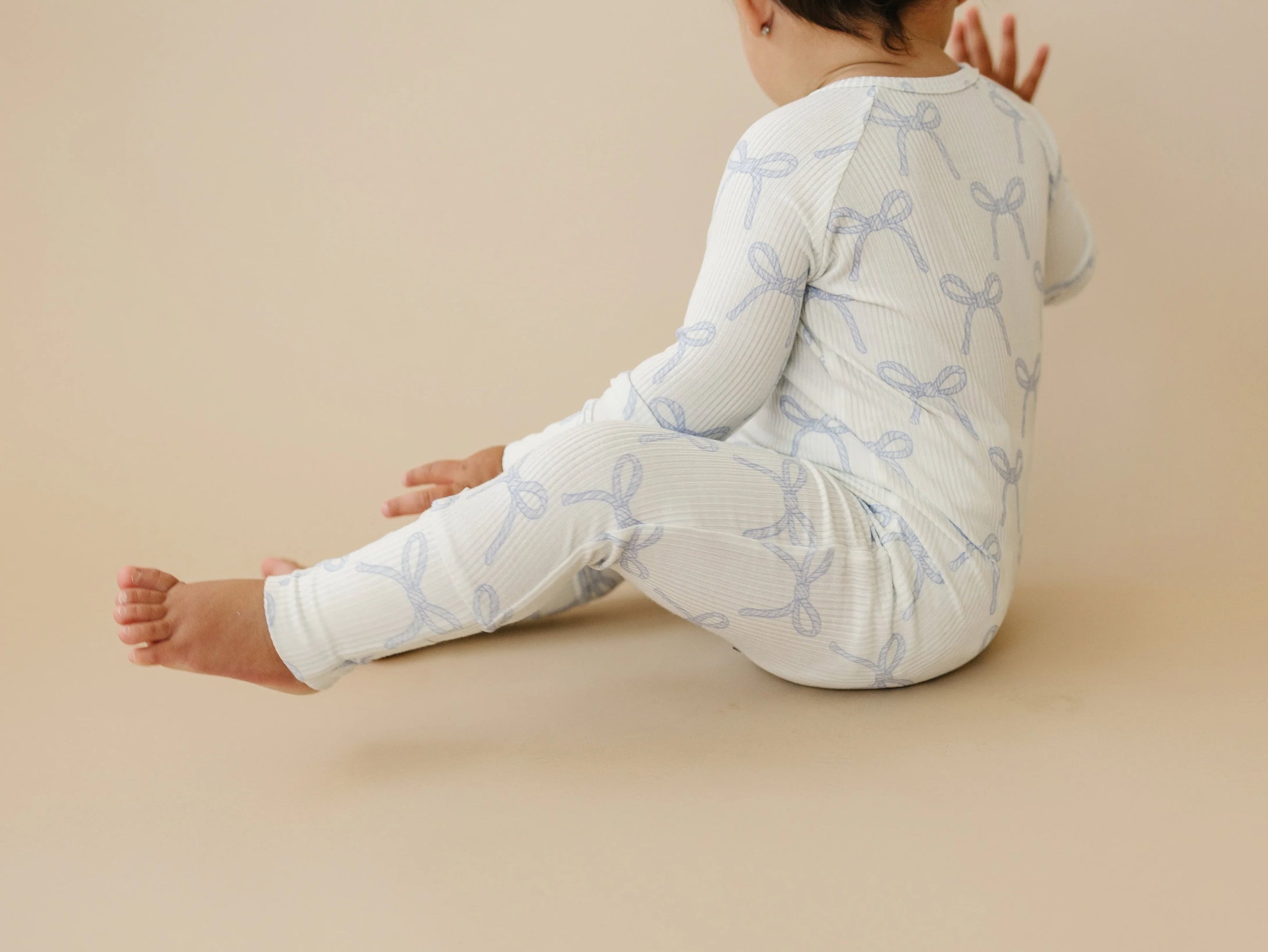 Blue Belle Ribbed Bamboo Zippy Pajamas - BIG FRENCHIES