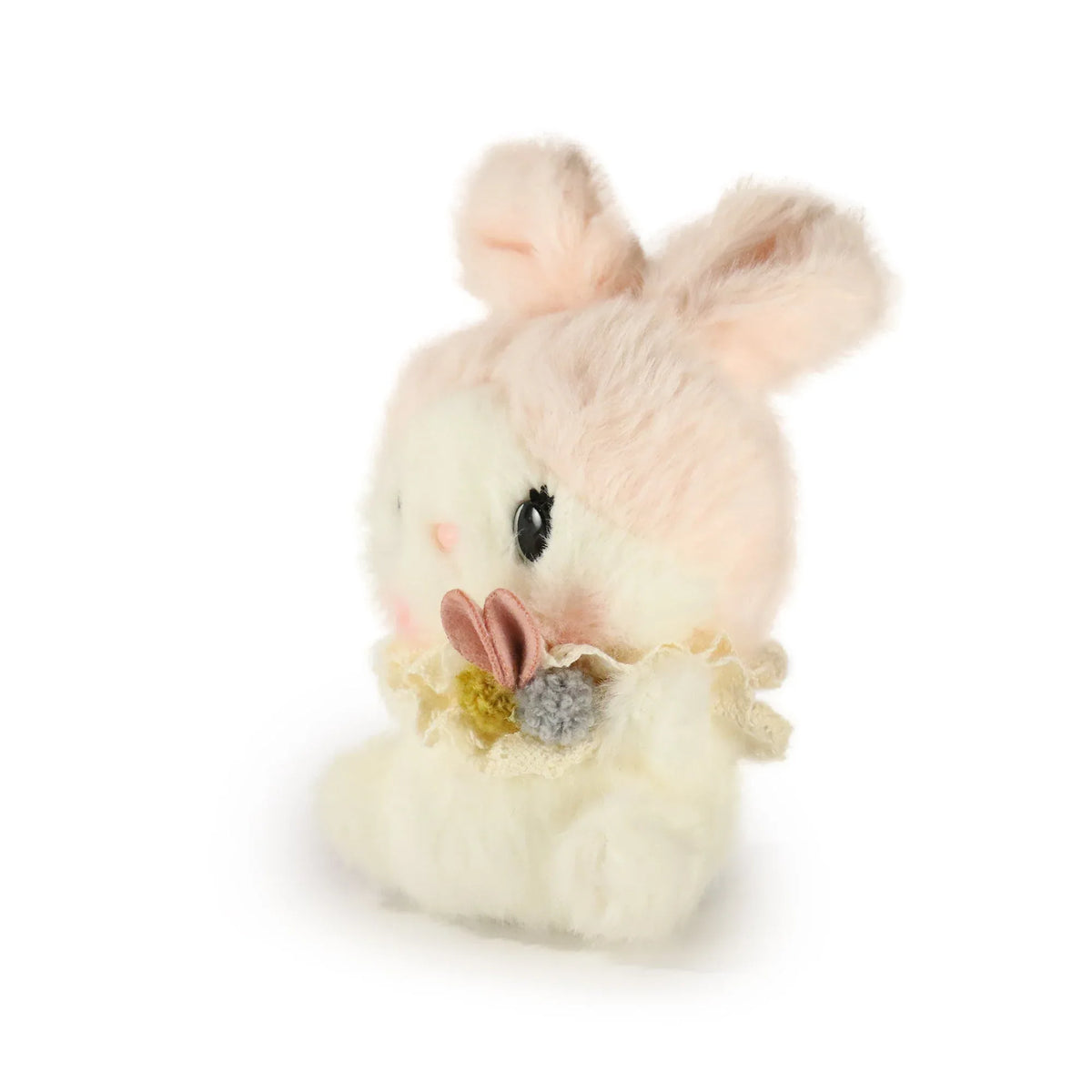 5-inch White Bunny with Flower Bow - BIG FRENCHIES