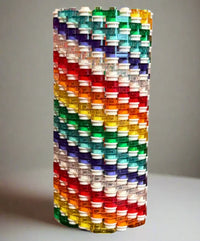 Semi-Transparent Rainbow Skinny Modular Vase – Built with LEGO®-Compatible Bricks - BIG FRENCHIES