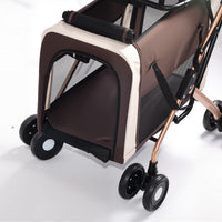 Double Pet Stroller for Dogs and Cats, Foldable Frame, 3-in-1 Convertible Carrier/Tote, Shockproof Wheels, Brake System,