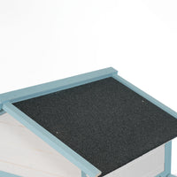 Large Wooden Chicken Coop with Double Nesting Boxes, Outdoor Walk-In Chicken Run with Waterproof Asphalt Roof, Fir Wood 