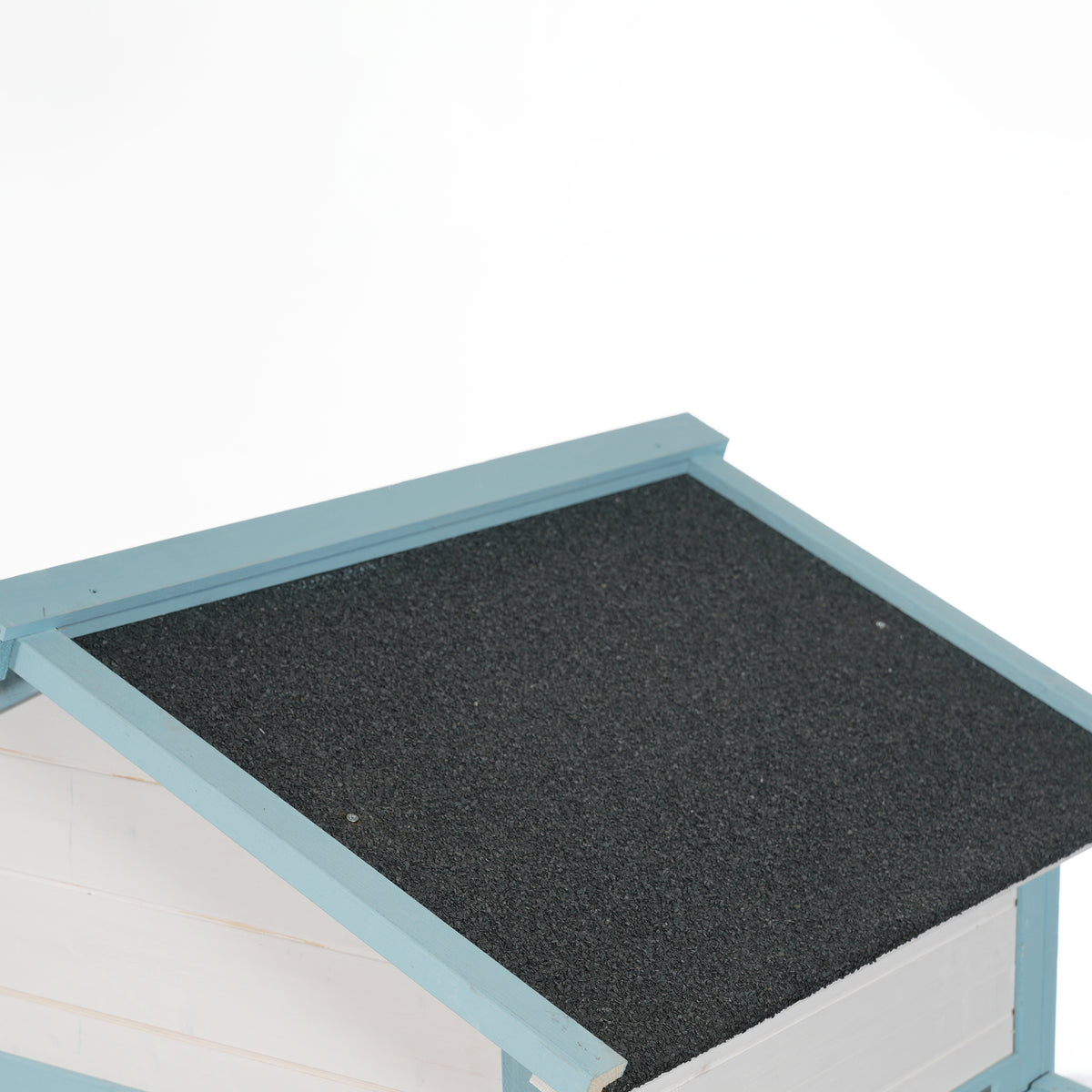 Large Wooden Chicken Coop with Double Nesting Boxes, Outdoor Walk-In Chicken Run with Waterproof Asphalt Roof, Fir Wood 
