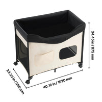 Elevated Lounge Dog Bed XL, Foldable Raised Dog Bed Cot For Large Dogs & Cats, Portable Pet Bed With Wheels, 600D Oxford
