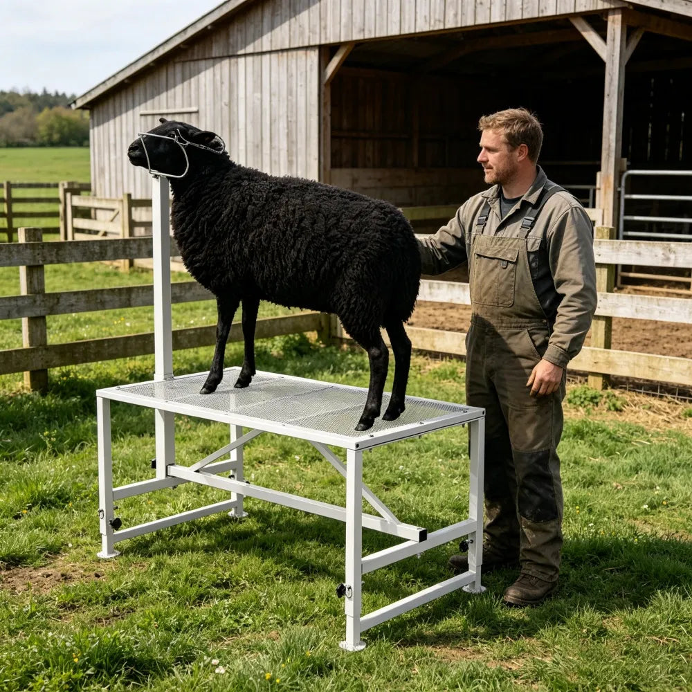Livestock Stand with Adjustable Height and Metal