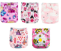 Modern Luxury Printed Baby Nappy 5pcs/Lot Washable Diapers Good Quality Pocket Diaper For Kids - BIG FRENCHIES